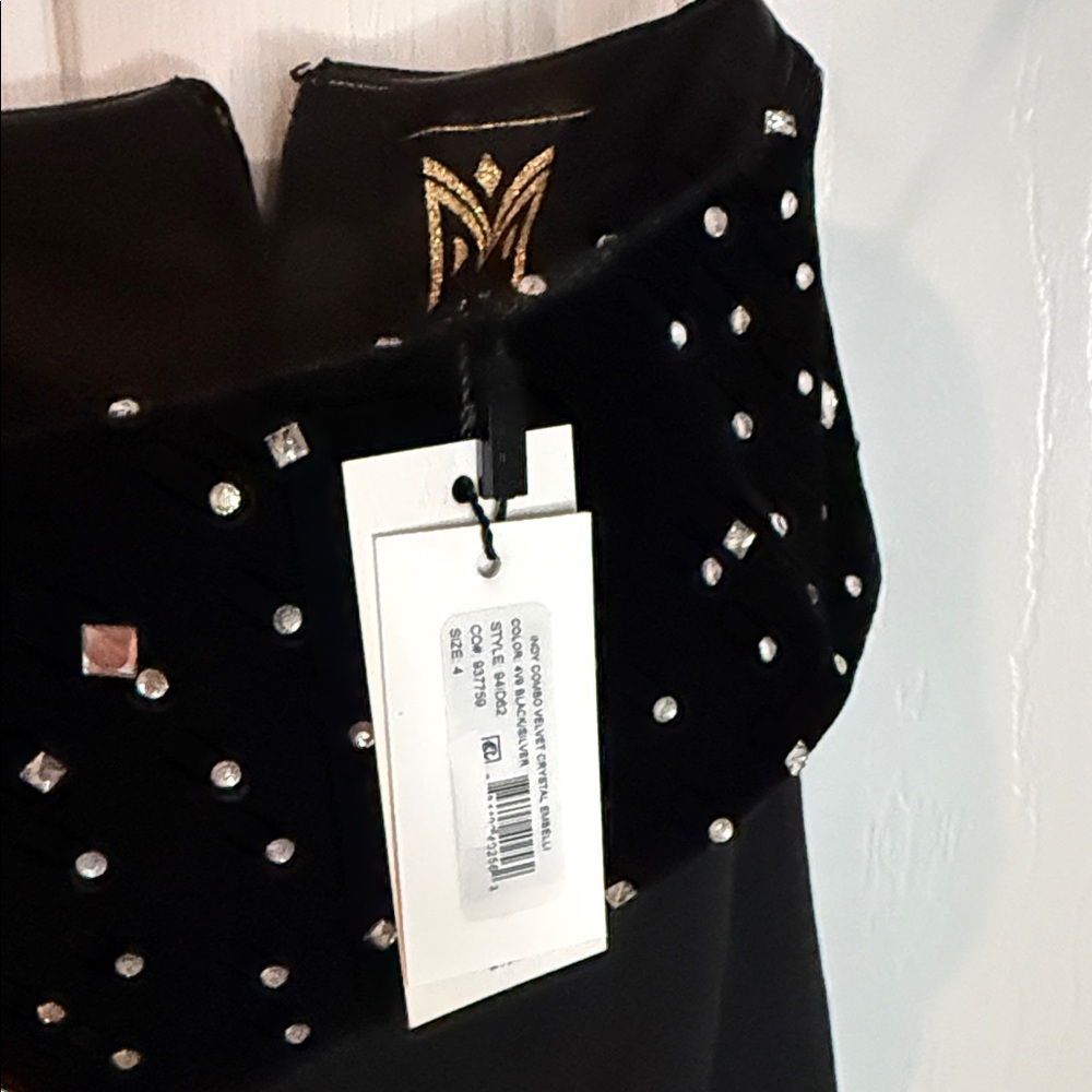 Milly Black Strapless Mini with Crystal Embellished Bandeau -New with Tags - Picture 6 of 7